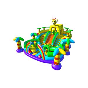 Giraffe Theme Slide Inflatable Bouncy Castle With Palm Trees