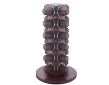 Wood Grain Commercial Buffet Equipment Stainless Steel 24 Head Rotary Glass Holder