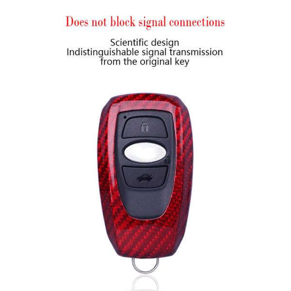 Glossy Slip Resistant Carbon Fiber Key Case For SUBARU