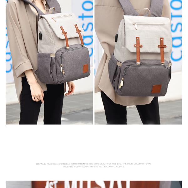 ISO9001 Fashion Mummy Maternity Nappy Diaper Bag Backpack With USB
