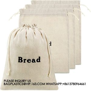 Burlap Linen Bread Bag Cloth Bread Bags, Linen Bread Bags Large Reusable Bread
