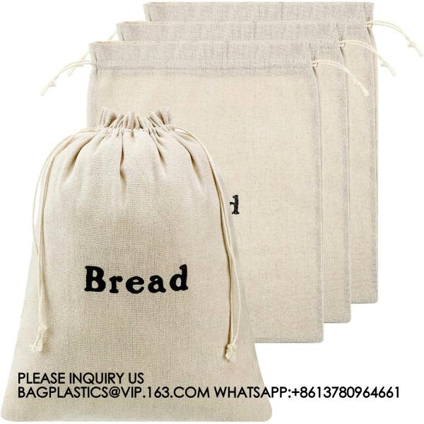 Burlap Linen Bread Bag Cloth Bread Bags, Linen Bread Bags Large Reusable Bread Bags For Homemade Bread Sourdough