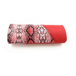 Snake Stripe Red Personalised Hard Glasses Case PU Leather Material