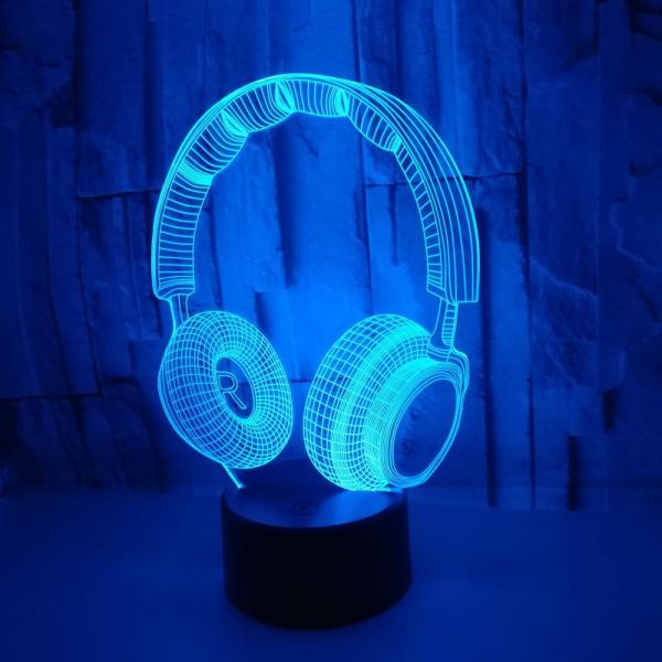 New Headphones Model 3D LED night Lights custom OEM music sign logo picture Advertising display Ambient Table Lamps