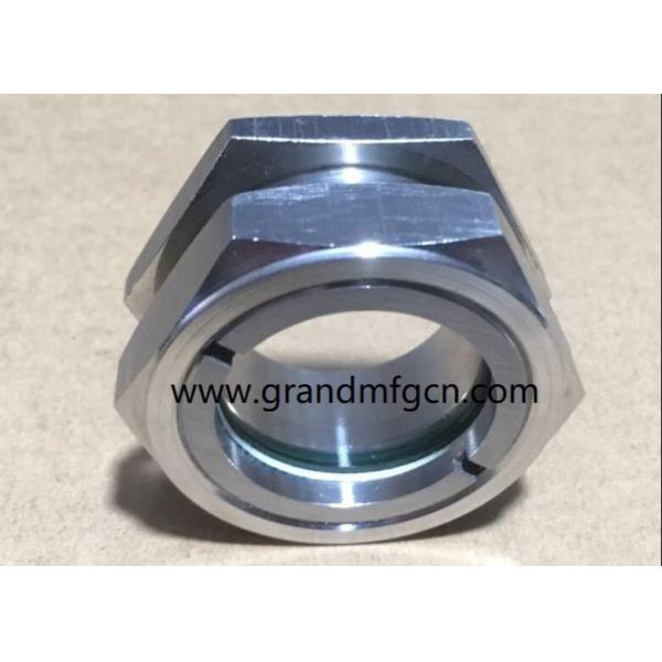 Male BSP G1 1/4" stainless steel 304 oil sight glass with hex locking nut SS316