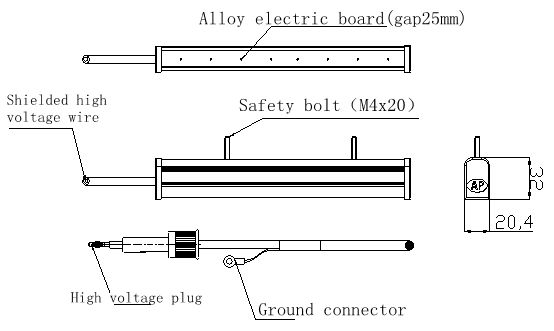 Anti shock Static Discharge Industrial Static Eliminator Ionizing Bar For Electronics