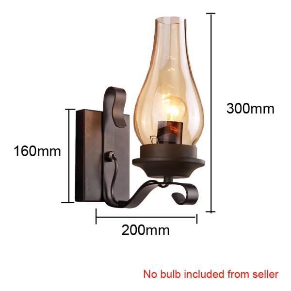 Retro industrial light iron wall lamp creative restaurant corridor bedroom bedside glass wall light (WH-VR-40)