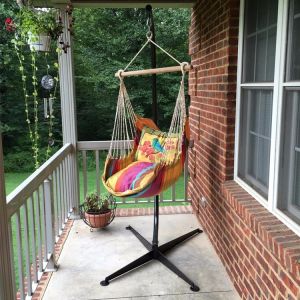 Collapsible Macrame Swing Hammock Chair With Durable Hanging Kits And C Shape