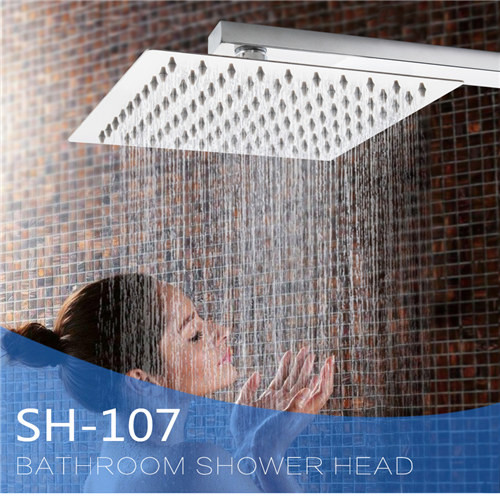 Buy Ultra Thin Stainless Steel Shower Head , Square Rainfall Shower Head Angle Adjustable at wholesale prices
