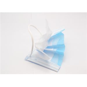Adult Disposable Non Woven Face Mask With Elastic Earloops Splash Repellant