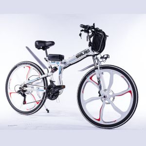 Carbon Steel Electric Snow Bike , Integrated 26 Inch Folding Electric Bike