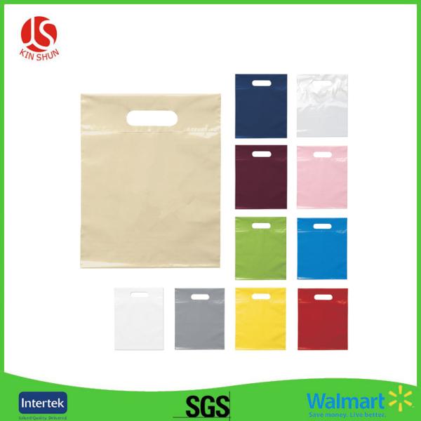 Custom printed logo die cut plastic retail bag for shopping