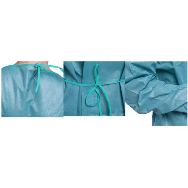 PP / SMS Disposable Surgical Scrubs Patient Gown Coverall With Knit Cuff