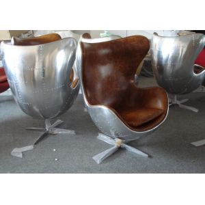 Aluminium Rivited Back Aviator Egg Chair Hand Crafted Hotel chair