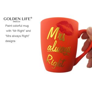 400ml Fine Bone Mr Right Ceramic Coffee Mugs AB Grade