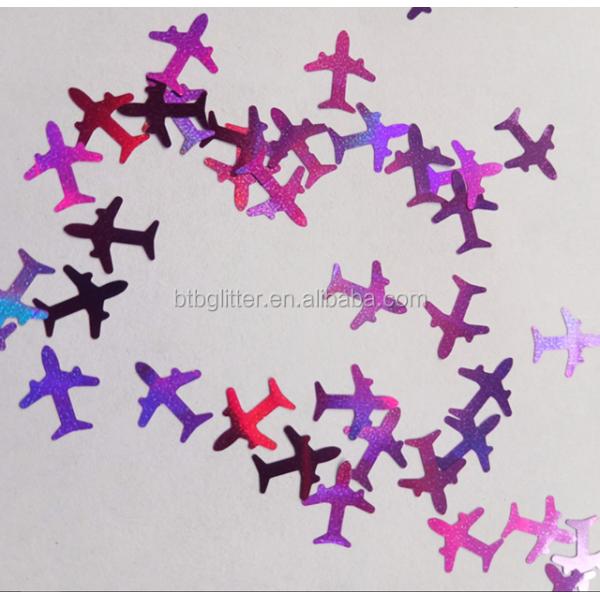 Professional Other Holiday Supplies 2025 Shaped Airplane Glitter Shape Plane with 3D Aircraft Shaped Glitter Airplane