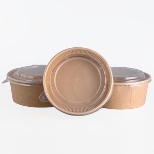 Compostable Sustainable Microwavable Disposable Bowls Kraft Take Out Containers