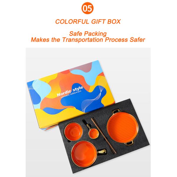 Double Wall Insulated Colorful Ceramic Dinner Plates Nordic Style For Cooking Kitchen