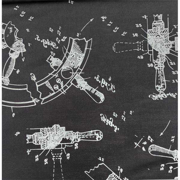 Buy Bright Silver Gear 50D Mechanical Bullet fabric (Black) at wholesale prices