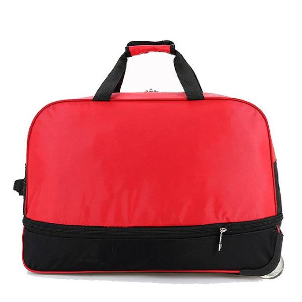 Leisure Red Oxford Weekend Duffle Bag With Tie Rod