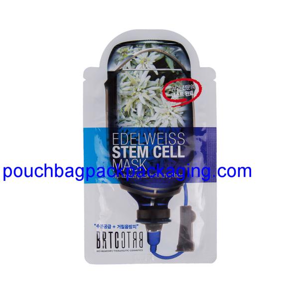 Heat seal Aluminium bag printed, irregular shape foil bag for mask packaging