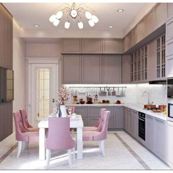 Buy Antifouling Painted Quartz Counter White Stone Kitchen Cabinets Frameless at wholesale prices