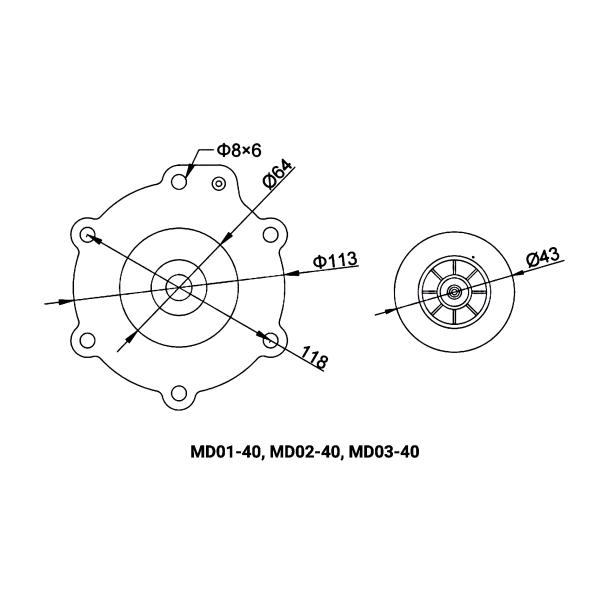 1.5 Inch MD01-40 MD02-40 MD03-40 Diaphragm For Pulse Valve TH5840 TH5440 1 1/2