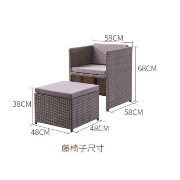 PE Rattan chair patio Backyard table and chairs Leisure Aluminium Outdoor Garden wicker chair