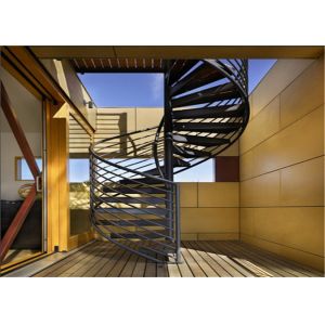 Rubber wood tread Custom Spiral Staircase , decorative spiral staircase with