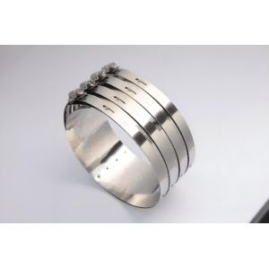 Adjustable 4'' Stainless Steel Hose Clamp Parts Flexible Rubber