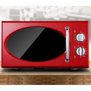Red Digital Timer Control 20L Microwave Oven Stainless Steel