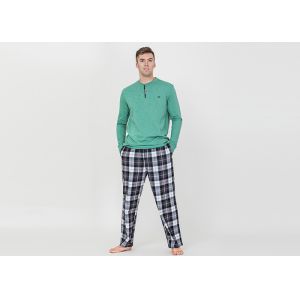 Spring Autumn Mens Luxury Sleepwear Functional Placket Side Pockets Design