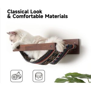 Wooden Hammock Cat Bridge Wall Shelves