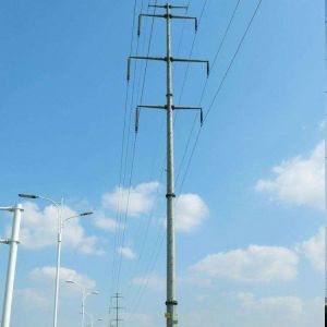 110KV Galvanized Steel Tubular Electrical Pole For Power Transmission