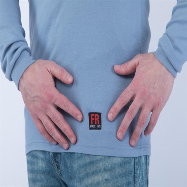 Knitted 7oz Interlock Fire Retardant Long Sleeve Shirts EN61482-2 Light Blue