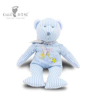 OAINI ODM OEM Custom Striped Teddy Bear Cotton Stuffed Bear Toys EN71