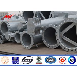 35m Round Tapered Electrical Power Pole 550 KV For Overhead Line