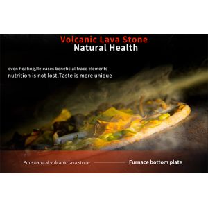 Round Wood Fired Pizza Oven with Volcanic Lava Rock