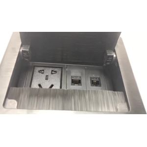 Quality BNT popular office used table flip up power socket soft closed aluminum panel dustproof desk jack for sale