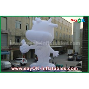 Custom Inflatable Cartoon Characters White Cattle 10m Height