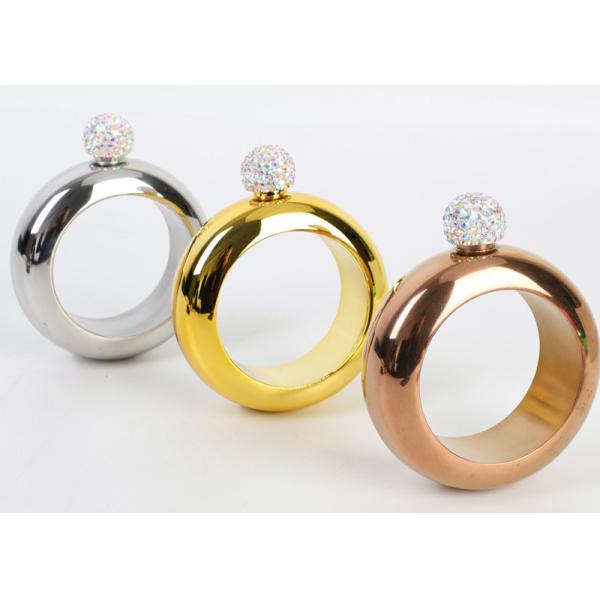 Ladies Outdoor Customized Alcohol Flask Bracelet Paste Drill Round Style