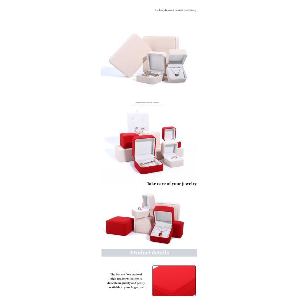 Custom Luxury Necklace Packaging Box in Red PU Leather with Velvet Lining and Contact Us
