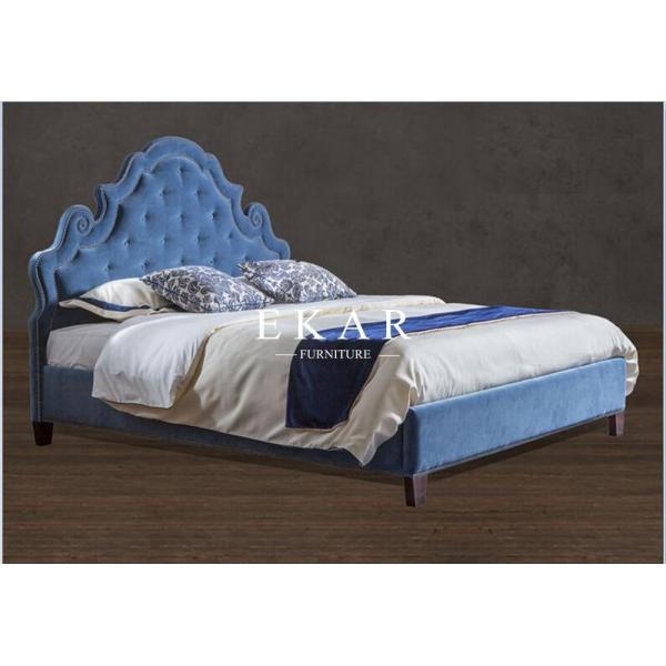 Buy Wooden Furniture Double White Leather Bed at wholesale prices