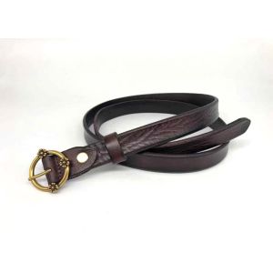 3.5mm Handcraft Womens Genuine Leather Belt Custom Logo