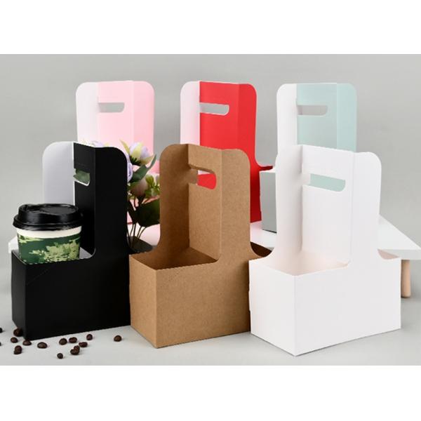 Kraft White Corrugated Handheld Cup Carrier Corrugated Packaging for Cups and Flower