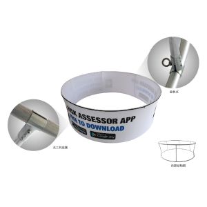 Hanging Tension Fabric Banner Stands Digital Prinitng Flat Round Shape