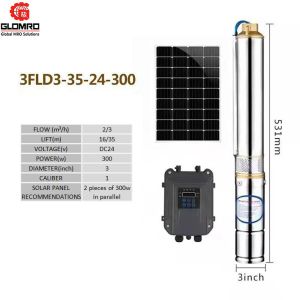 Solar Agricultural Water Pumping System DC96 4 Inch 1500w OEM 304 Stainless