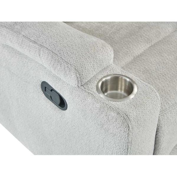 Recliner Chair with Stainless Steel Cup Holders, Gray Fabric