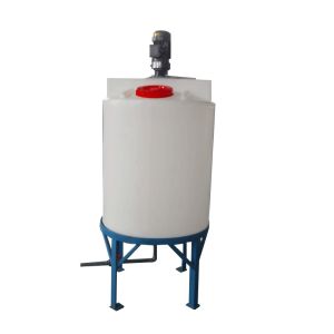 White Cone Bottom Plastic Mixing Tank With Agitator 1500L Poly Mixing Tanks