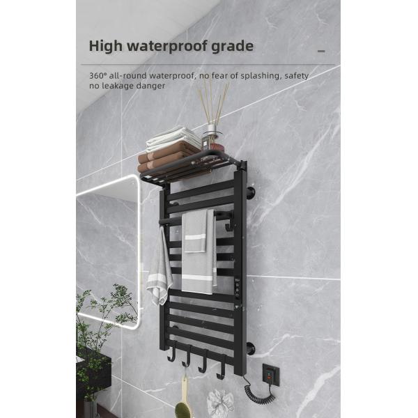 Water and Electric Heated Dual Towel Rail Rack for Wall Mounted Bathroom Installation